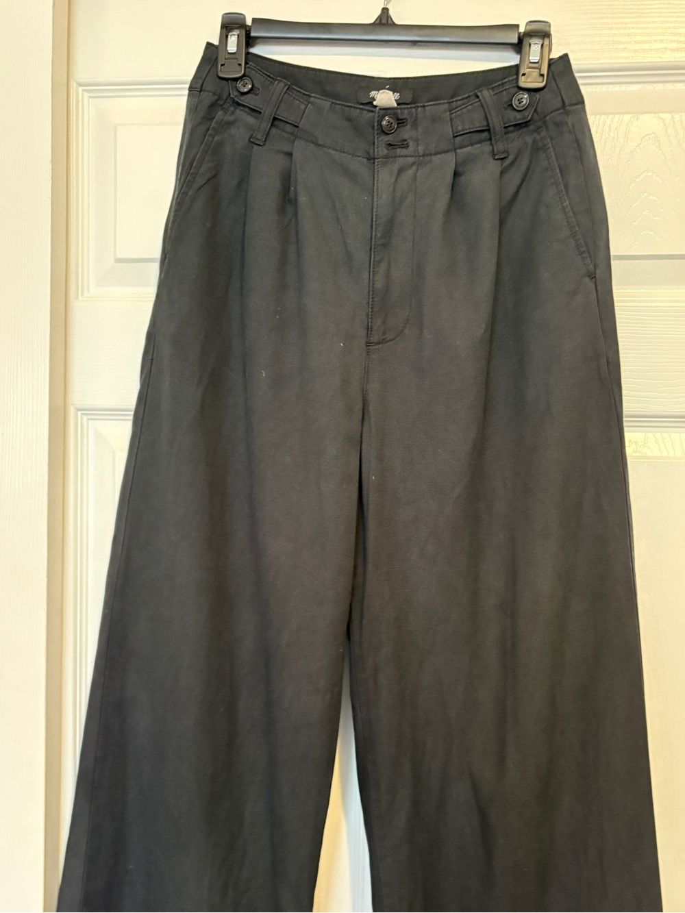 Madewell Harlow Wide-Leg Charcoal Slacks